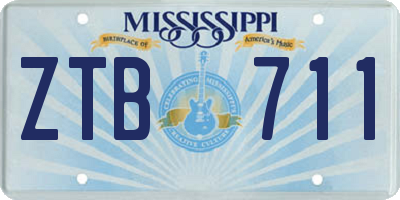 MS license plate ZTB711