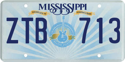 MS license plate ZTB713