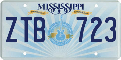 MS license plate ZTB723