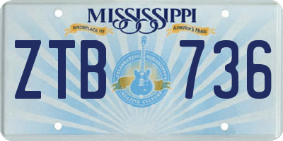 MS license plate ZTB736