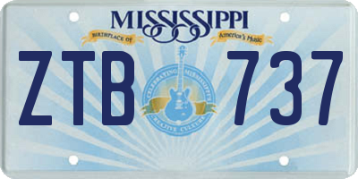 MS license plate ZTB737