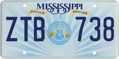 MS license plate ZTB738