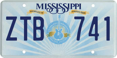 MS license plate ZTB741