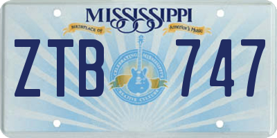 MS license plate ZTB747