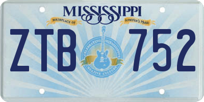 MS license plate ZTB752