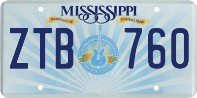MS license plate ZTB760