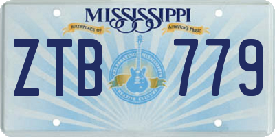 MS license plate ZTB779