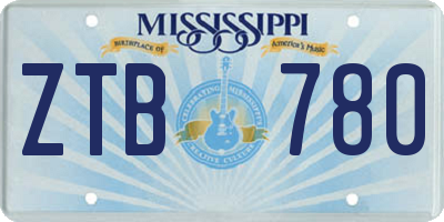 MS license plate ZTB780