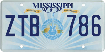 MS license plate ZTB786