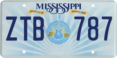 MS license plate ZTB787