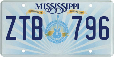 MS license plate ZTB796