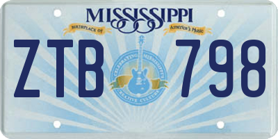 MS license plate ZTB798