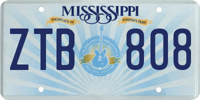MS license plate ZTB808