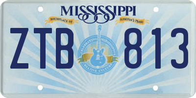 MS license plate ZTB813
