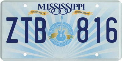 MS license plate ZTB816