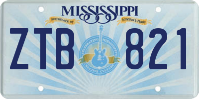 MS license plate ZTB821