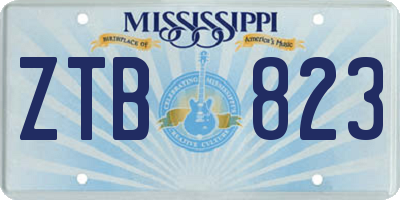 MS license plate ZTB823