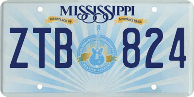 MS license plate ZTB824