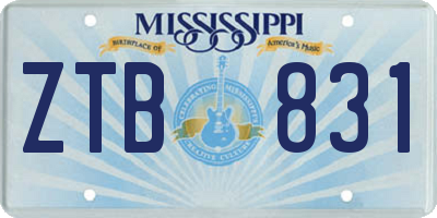 MS license plate ZTB831