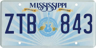 MS license plate ZTB843