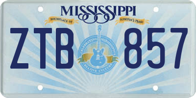 MS license plate ZTB857