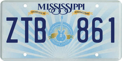 MS license plate ZTB861