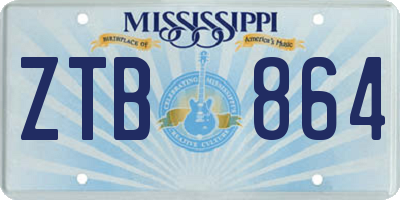 MS license plate ZTB864