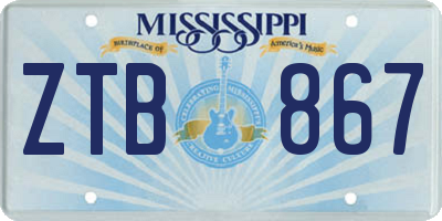 MS license plate ZTB867
