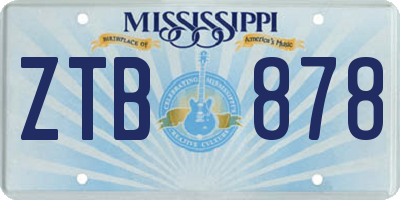 MS license plate ZTB878