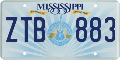 MS license plate ZTB883