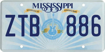 MS license plate ZTB886