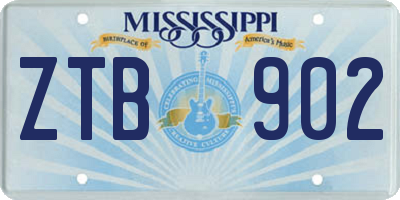 MS license plate ZTB902