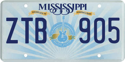 MS license plate ZTB905