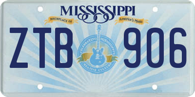 MS license plate ZTB906