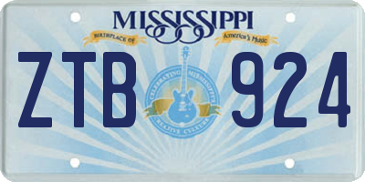 MS license plate ZTB924