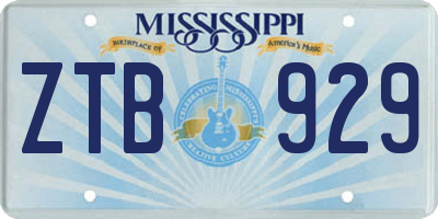 MS license plate ZTB929
