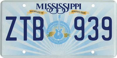 MS license plate ZTB939