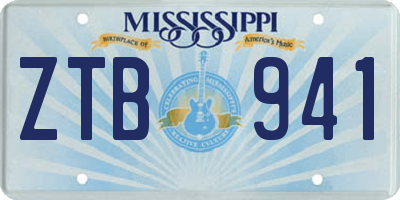 MS license plate ZTB941