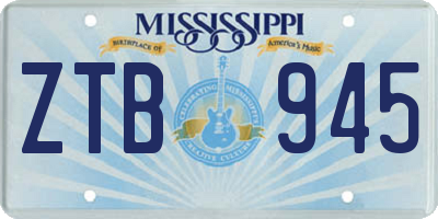 MS license plate ZTB945