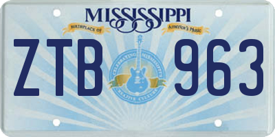 MS license plate ZTB963