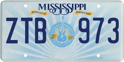 MS license plate ZTB973