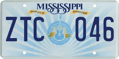 MS license plate ZTC046