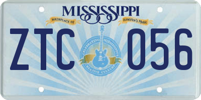 MS license plate ZTC056
