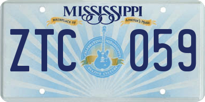 MS license plate ZTC059