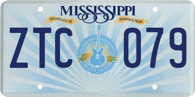 MS license plate ZTC079
