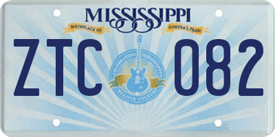 MS license plate ZTC082