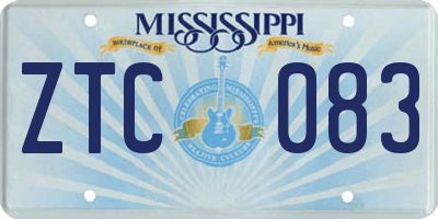 MS license plate ZTC083
