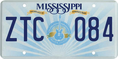 MS license plate ZTC084