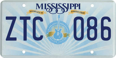 MS license plate ZTC086