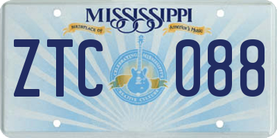 MS license plate ZTC088